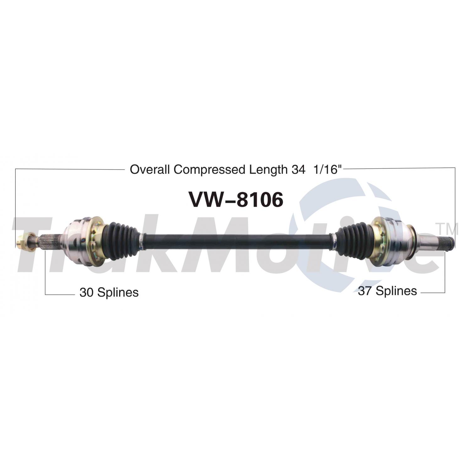 TrakMotive VW8106 - CV Axle Shaft TrakMotive VW8106 CV Axle Shaft product image 1 of 3