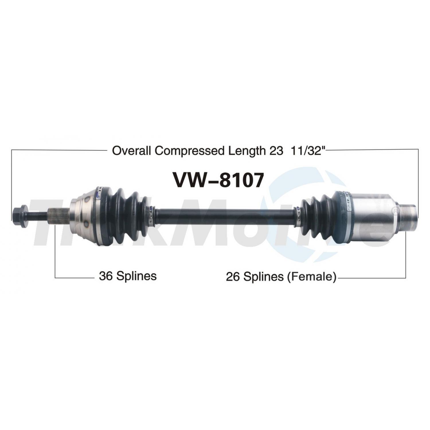 TrakMotive VW8107 - CV Axle Shaft TrakMotive VW8107 CV Axle Shaft product image 1 of 3