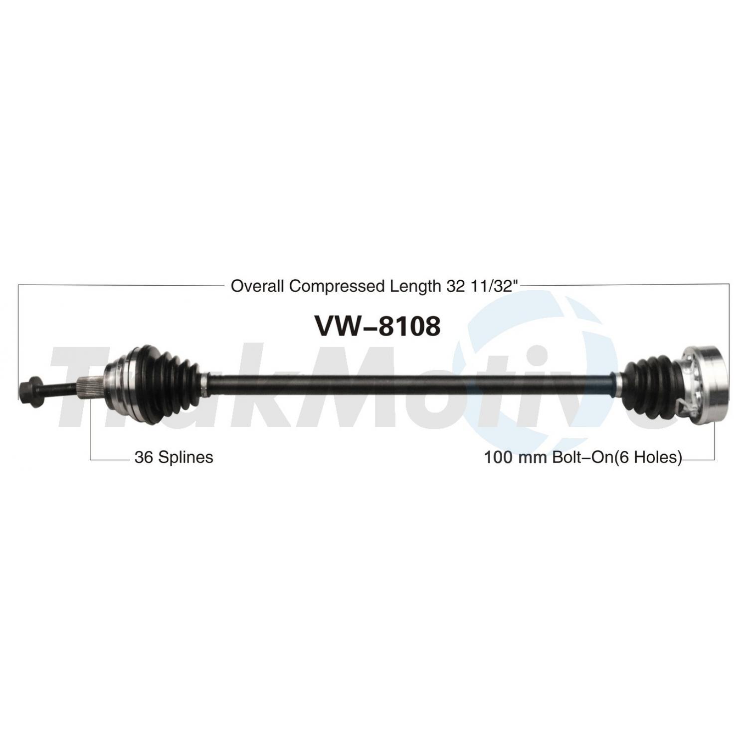 TrakMotive VW8108 - CV Axle Shaft TrakMotive VW8108 CV Axle Shaft product image 1 of 3