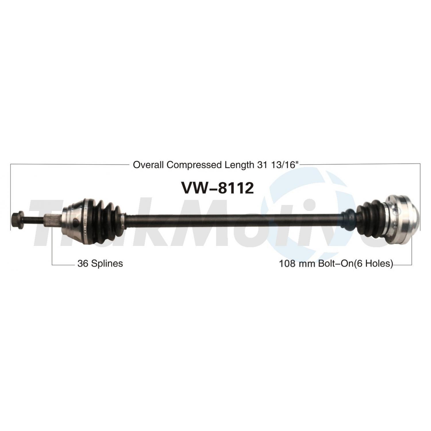 TrakMotive VW8112 CV Axle Shaft product image 1 of 3