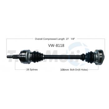 TrakMotive VW8118 CV Axle Shaft product image 1 of 3