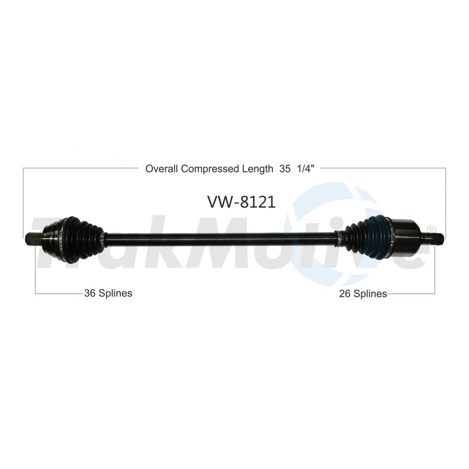TrakMotive VW8121 CV Axle Shaft product image 1 of 3