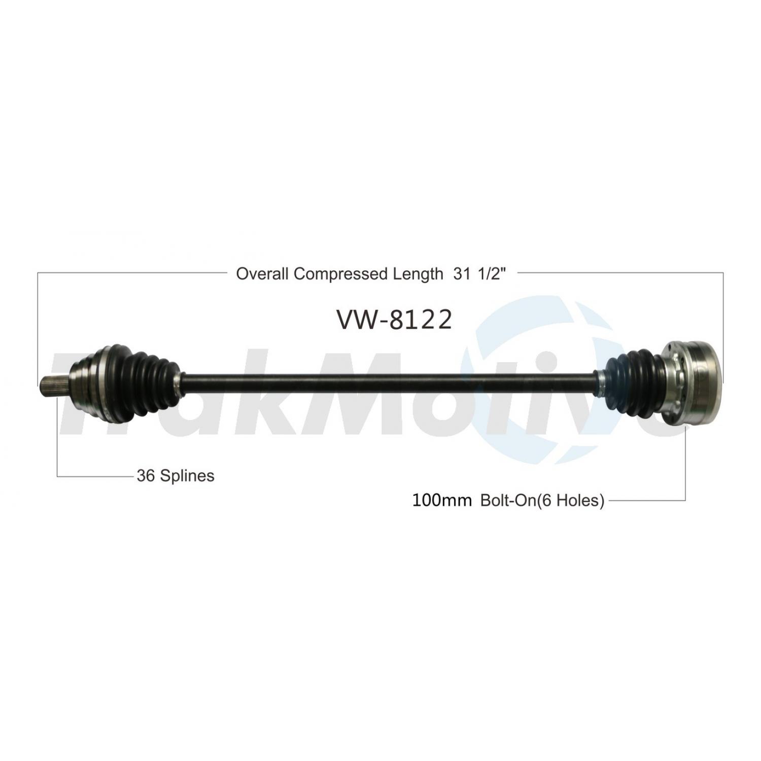 TrakMotive VW8122 - CV Axle Shaft TrakMotive VW8122 CV Axle Shaft product image 1 of 3