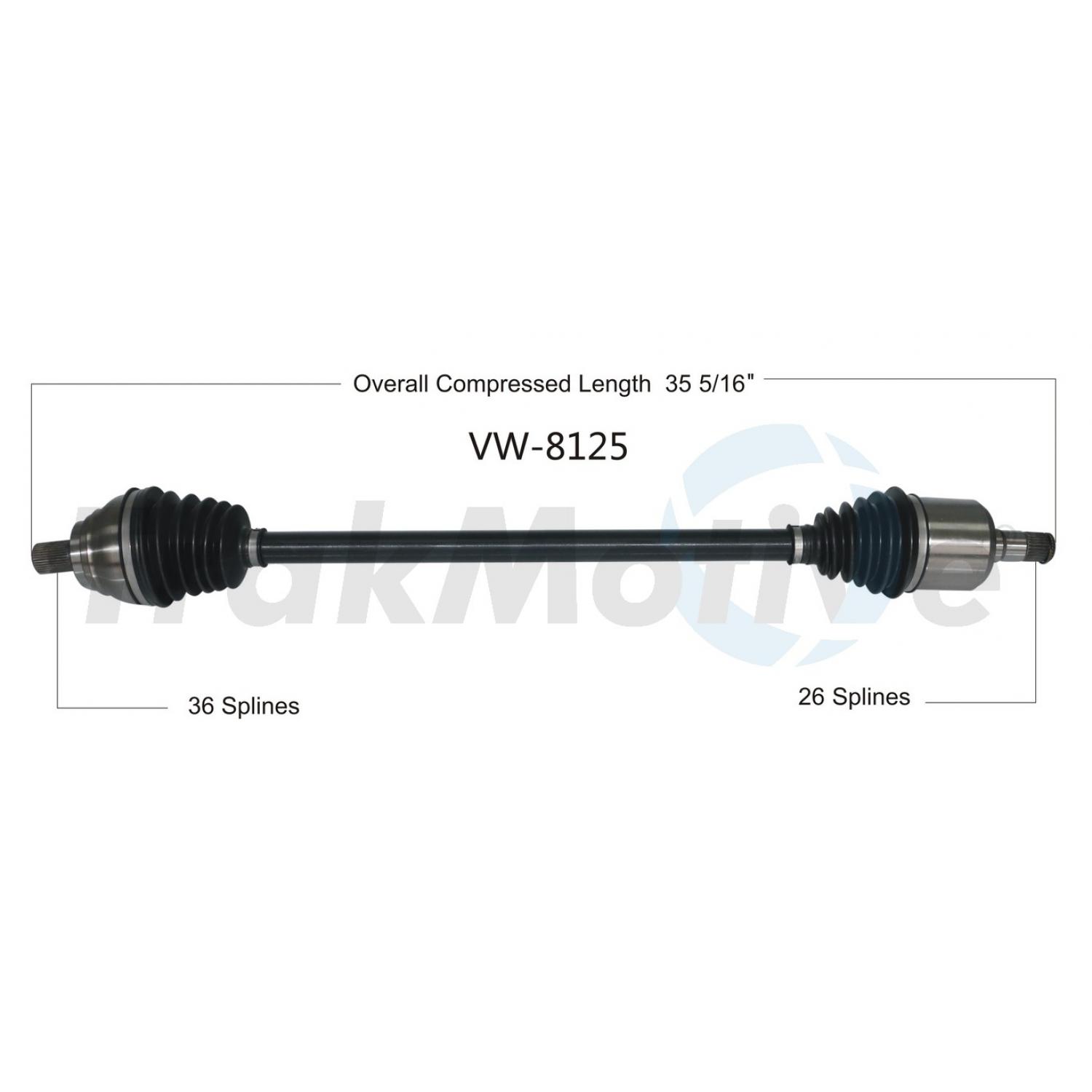 TrakMotive VW8125 - CV Axle Shaft TrakMotive VW8125 CV Axle Shaft product image 1 of 3
