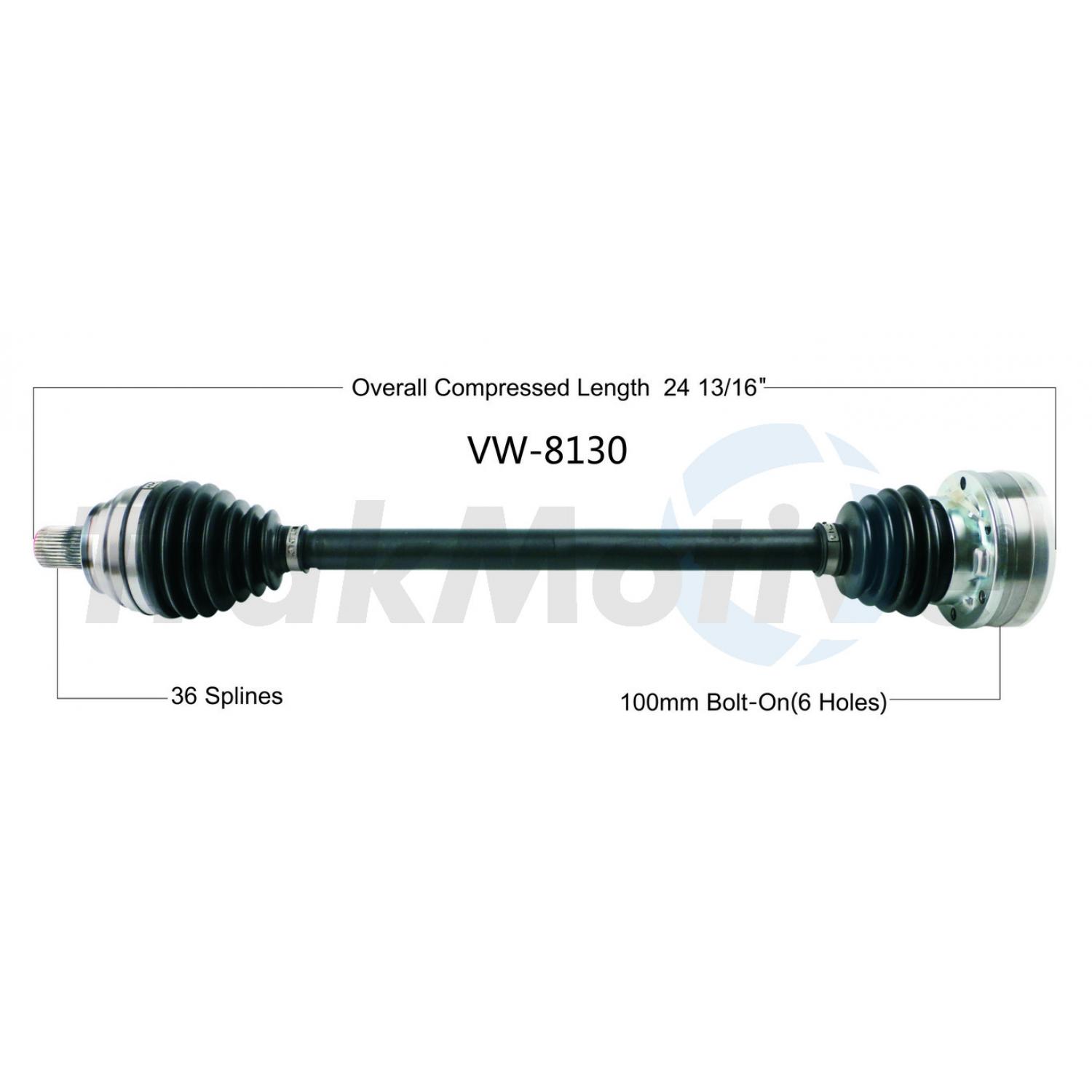 TrakMotive VW8130 CV Axle Shaft product image 1 of 3