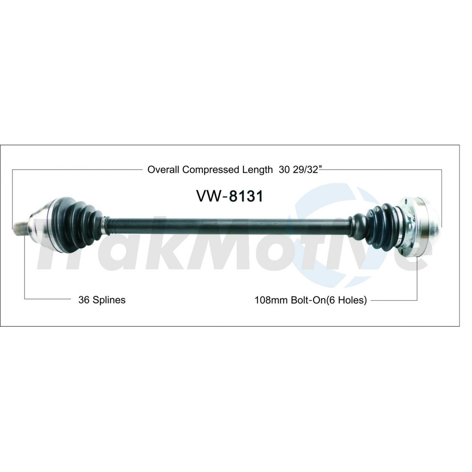 TrakMotive VW8131 CV Axle Shaft product image 1 of 3
