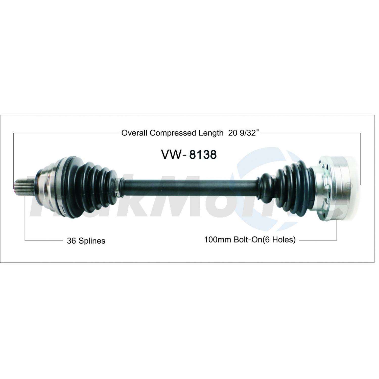 TrakMotive VW8138 CV Axle Shaft product image 1 of 3