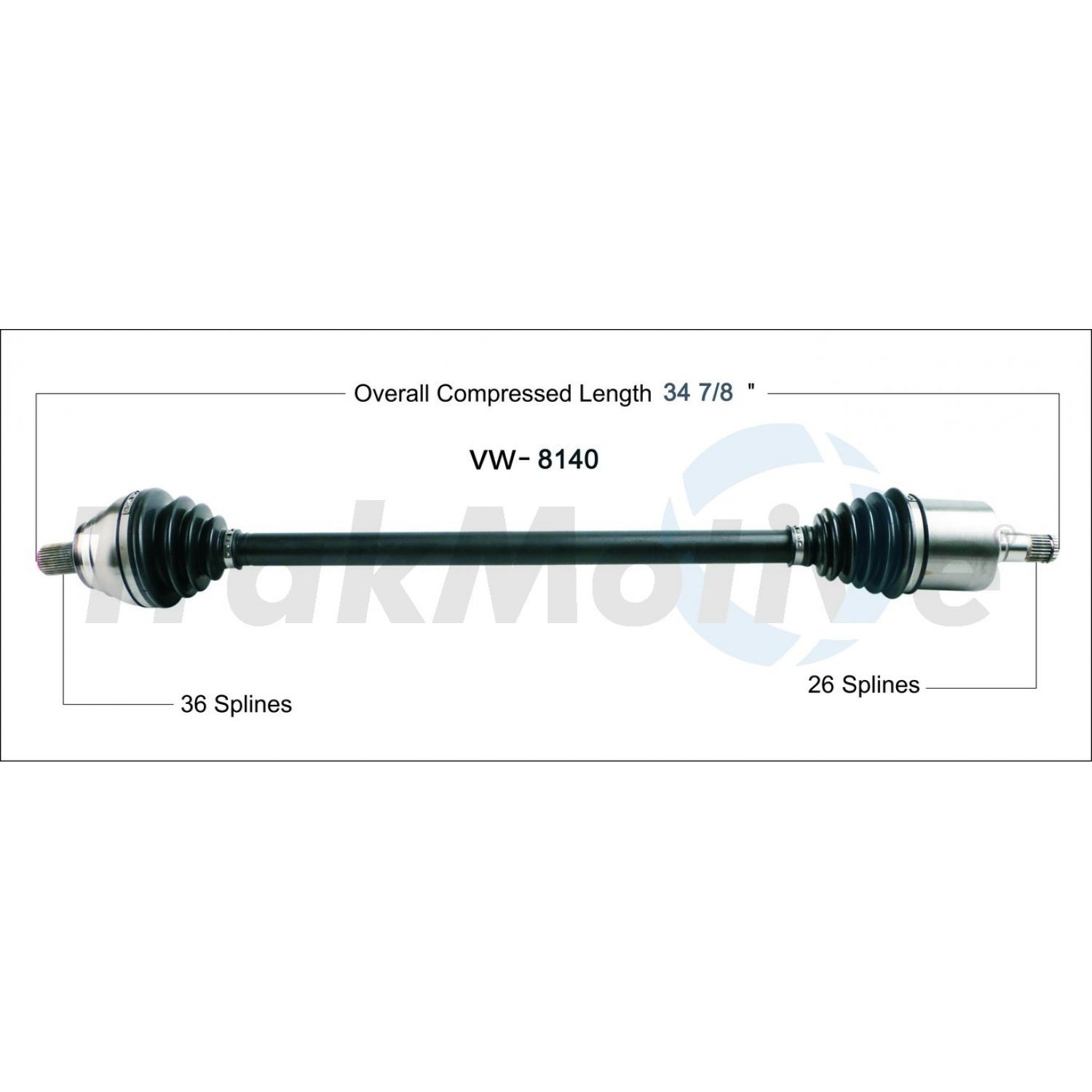TrakMotive VW8140 - CV Axle Shaft TrakMotive VW8140 CV Axle Shaft product image 1 of 3