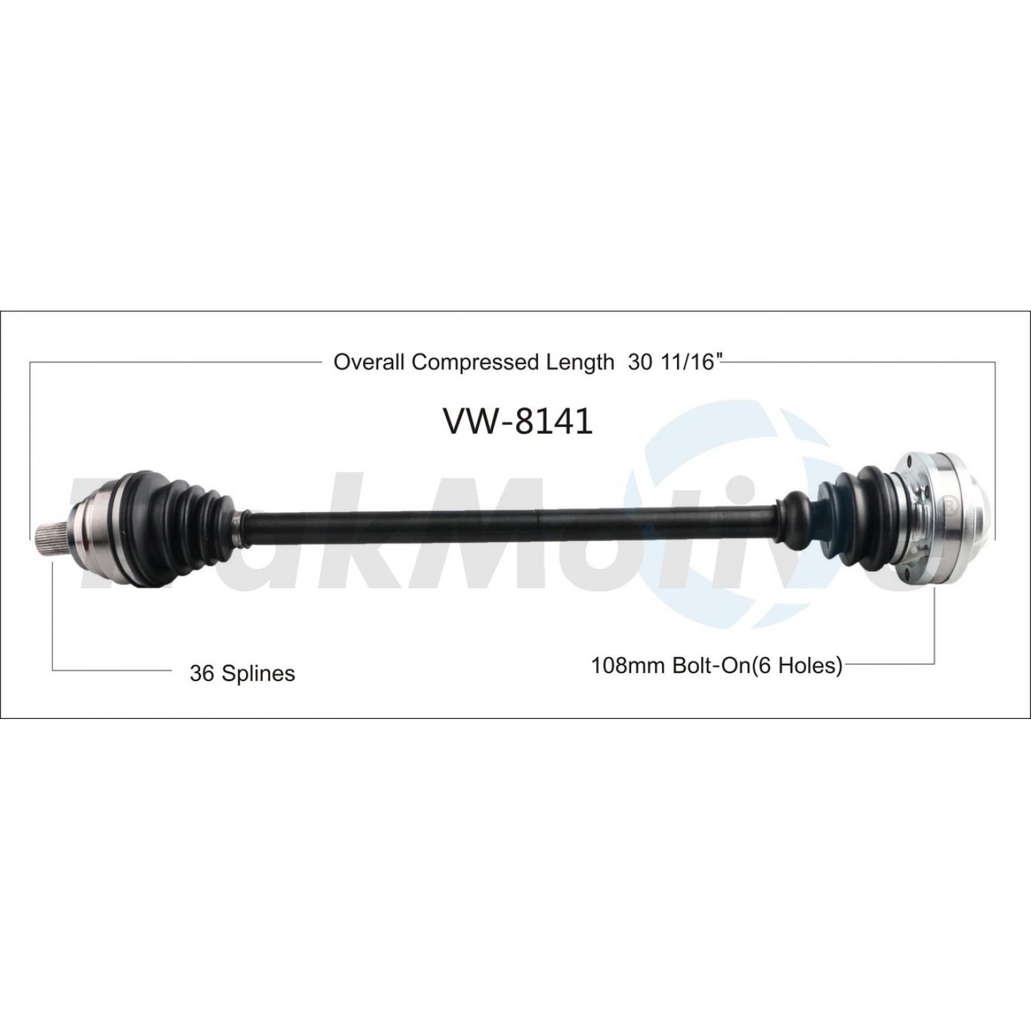 TrakMotive VW8141 - CV Axle Shaft TrakMotive VW8141 CV Axle Shaft product image 1 of 3