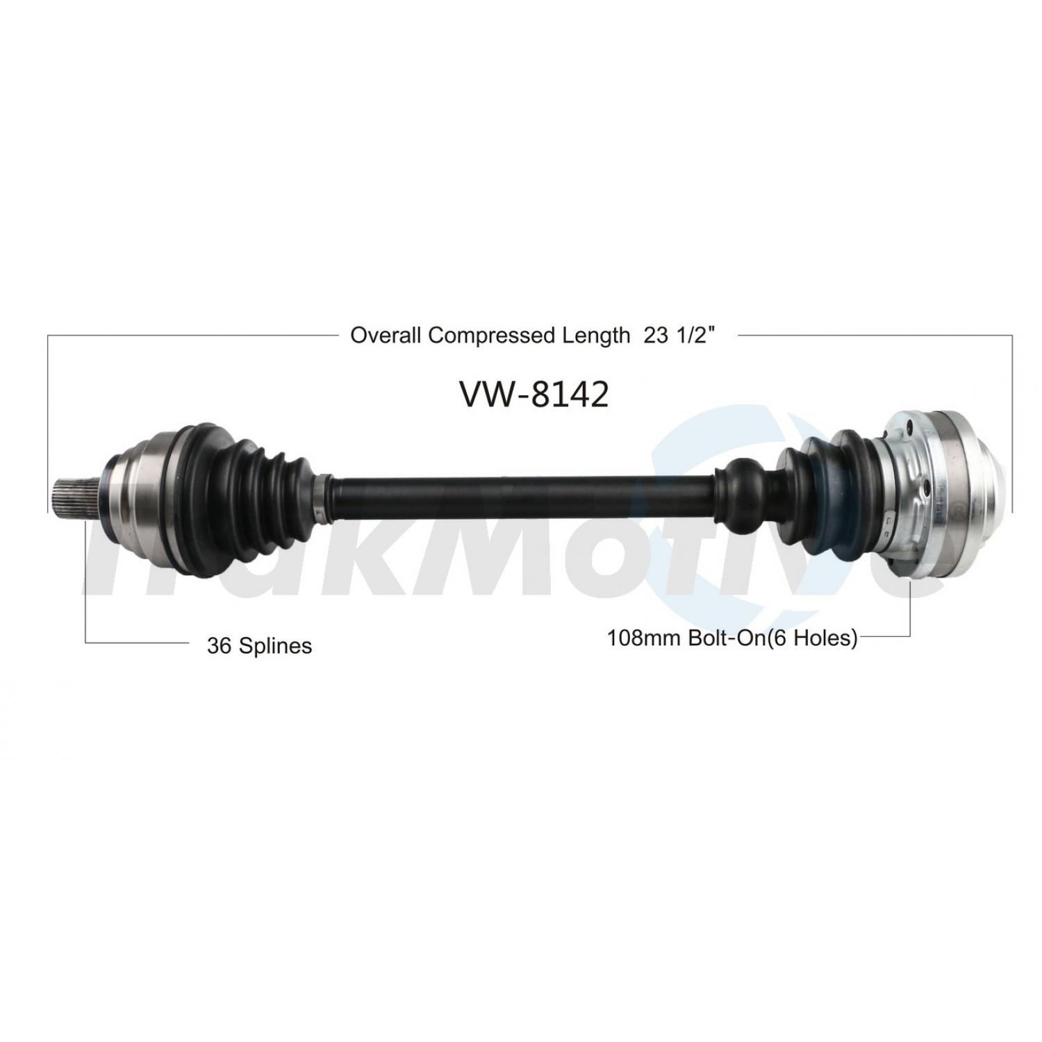 TrakMotive VW8142 - CV Axle Shaft TrakMotive VW8142 CV Axle Shaft product image 1 of 3