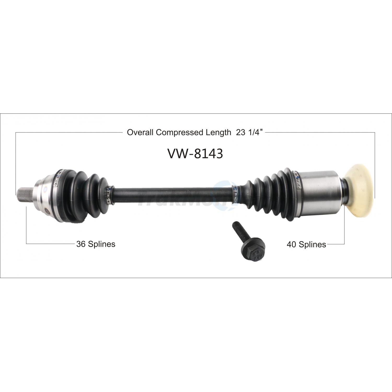 TrakMotive VW8143 CV Axle Shaft product image 1 of 3