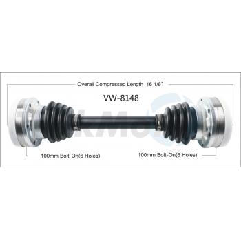 TrakMotive VW8148 CV Axle Shaft product image 1 of 3
