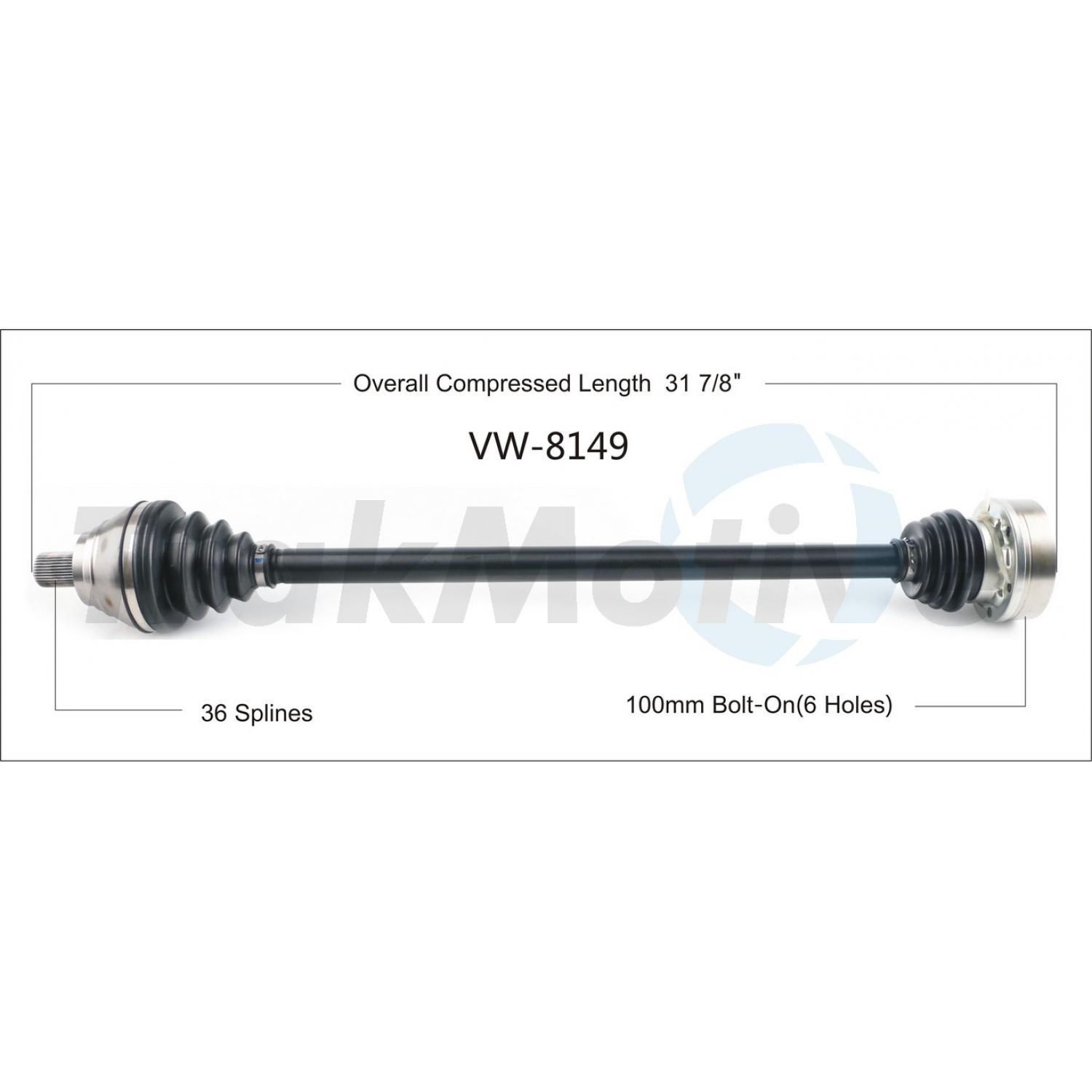 TrakMotive VW8149 CV Axle Shaft product image 1 of 3