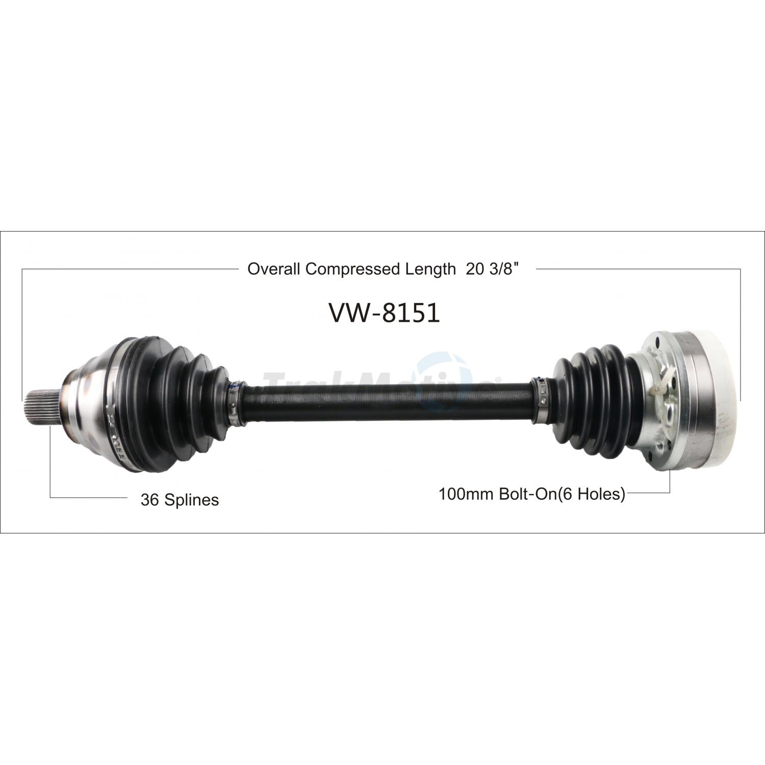 TrakMotive VW8151 - CV Axle Shaft TrakMotive VW8151 CV Axle Shaft product image 1 of 3
