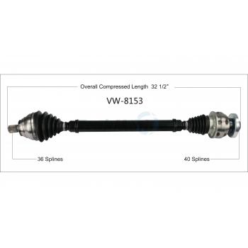 TrakMotive VW8153 - CV Axle Shaft TrakMotive VW8153 CV Axle Shaft product image 1 of 3
