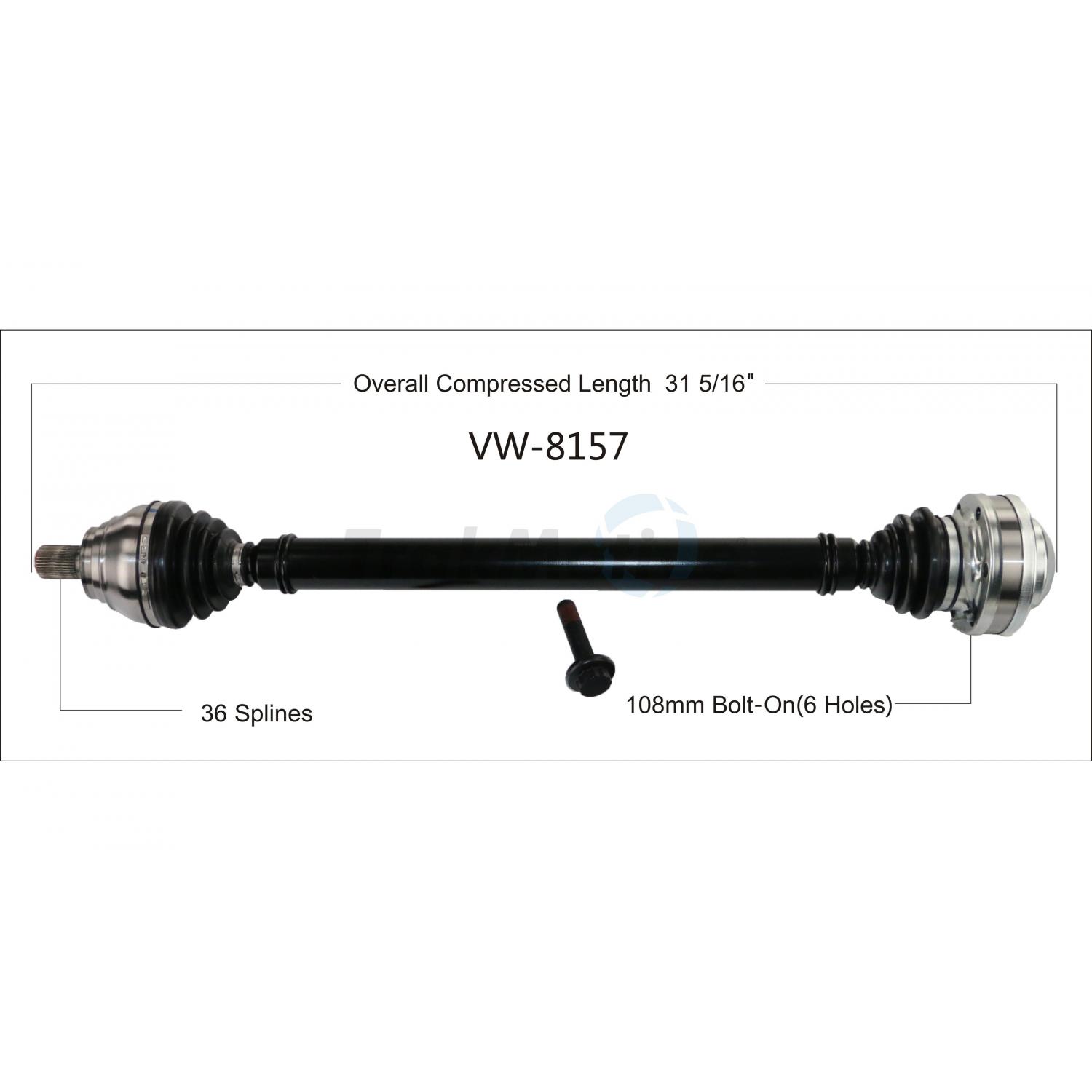 TrakMotive VW8157 - CV Axle Shaft TrakMotive VW8157 CV Axle Shaft product image 1 of 3