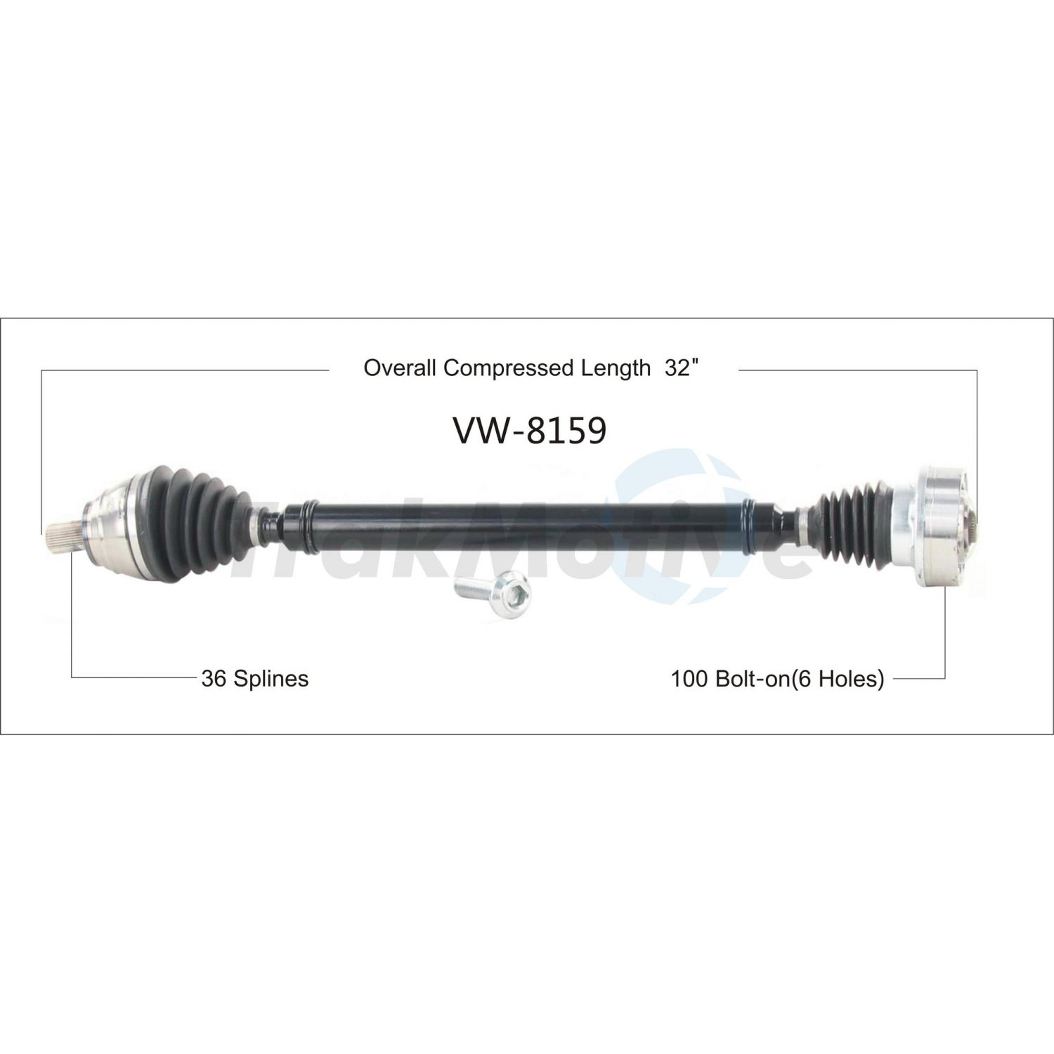 TrakMotive VW8159 - CV Axle Shaft TrakMotive VW8159 CV Axle Shaft product image 1 of 3
