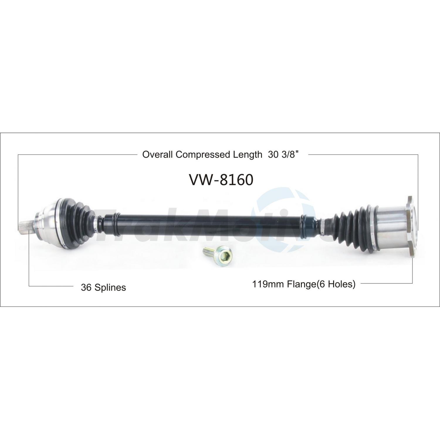 TrakMotive VW8160 - CV Axle Shaft TrakMotive VW8160 CV Axle Shaft product image 1 of 3