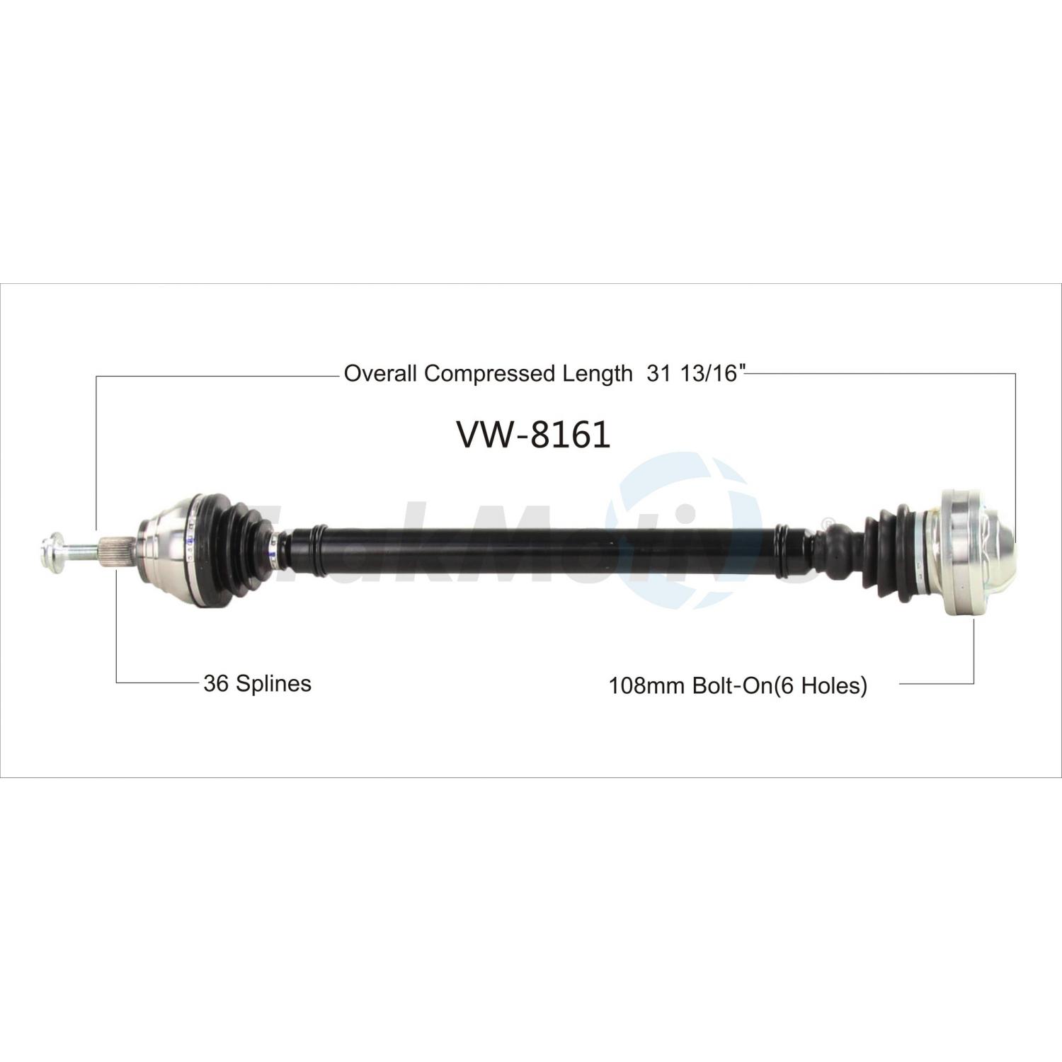 TrakMotive VW8161 - CV Axle Shaft TrakMotive VW8161 CV Axle Shaft product image 1 of 3