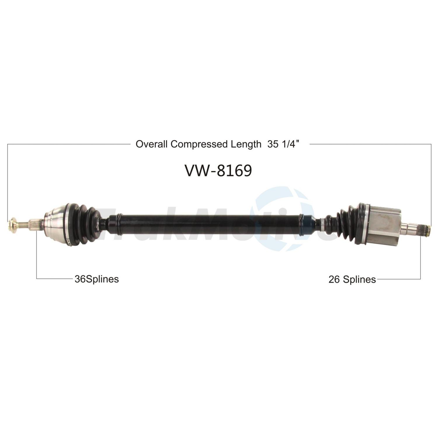 TrakMotive VW8169 - CV Axle Shaft TrakMotive VW8169 CV Axle Shaft product image 1 of 3