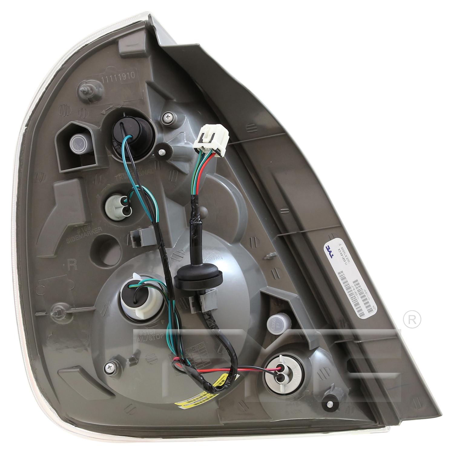 TYC 11558190 Tail Light Assembly product image 2 of 6