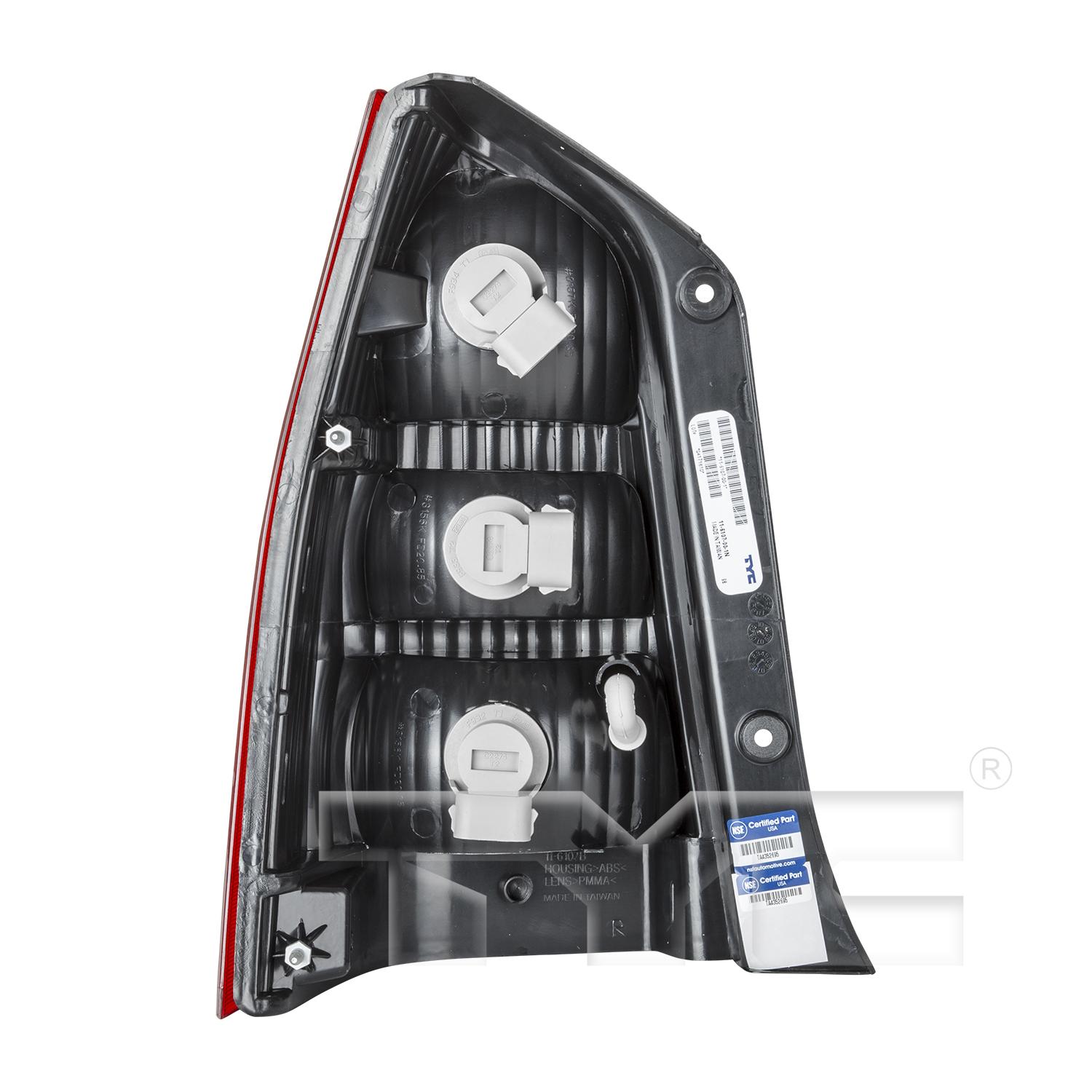 TYC 11610700 Tail Light Assembly product image 2 of 6