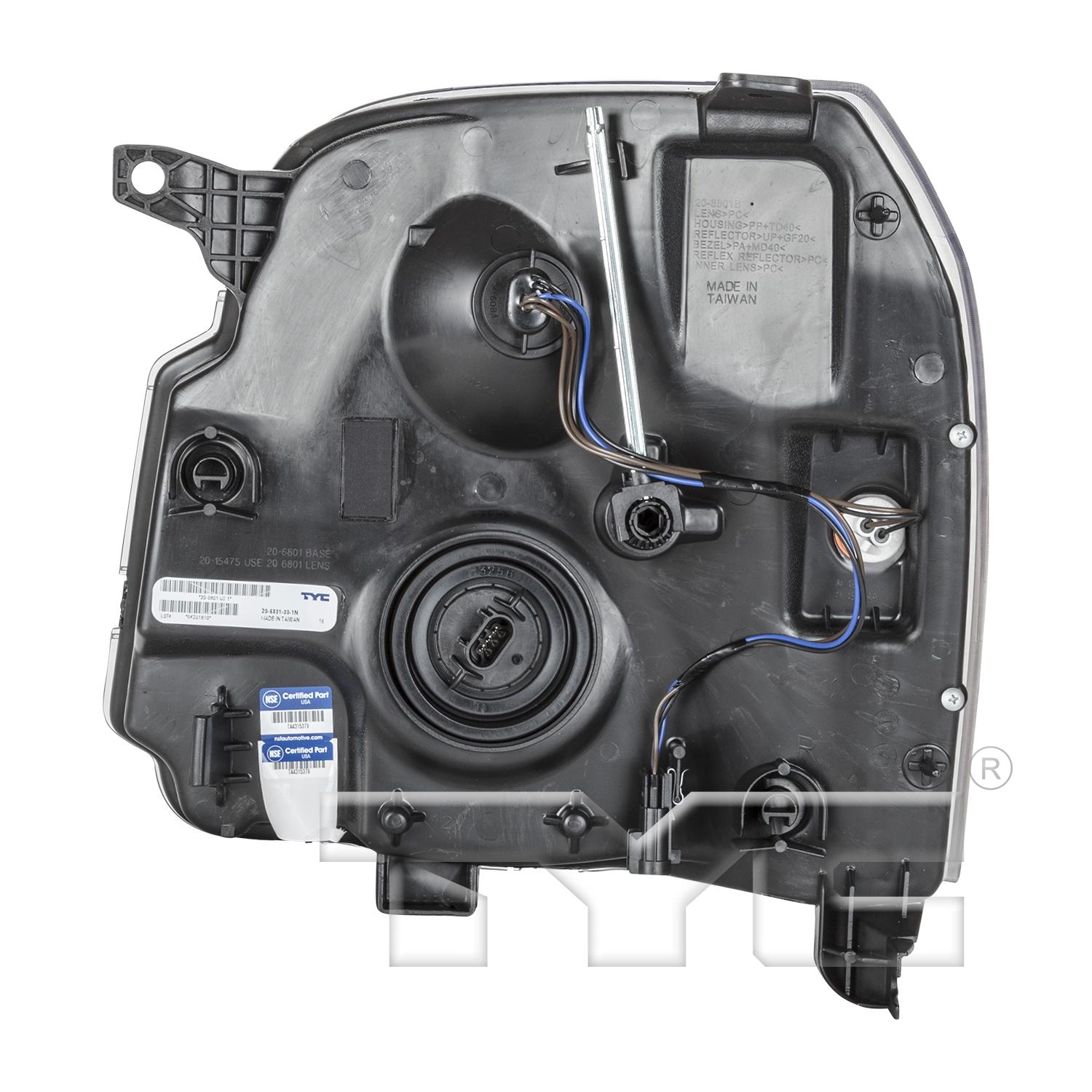 TYC 20680100 Headlight Assembly product image 2 of 6