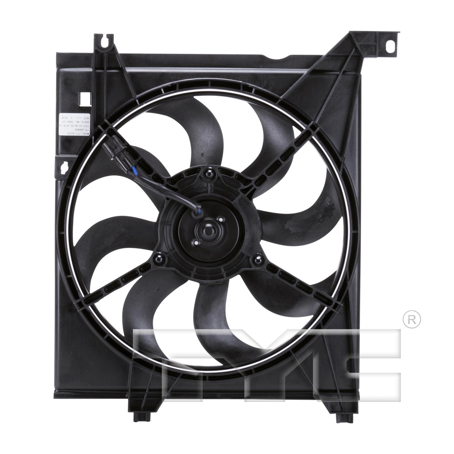 TYC 600890 Engine Cooling Fan Assembly product image 2 of 3