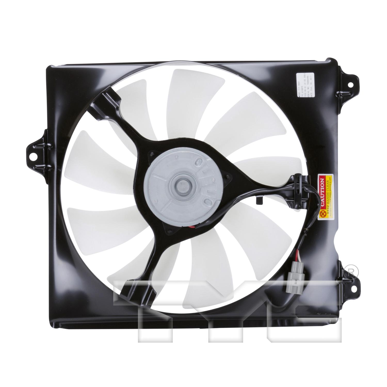 TYC 610870 A/C Condenser Fan Assembly product image 2 of 3