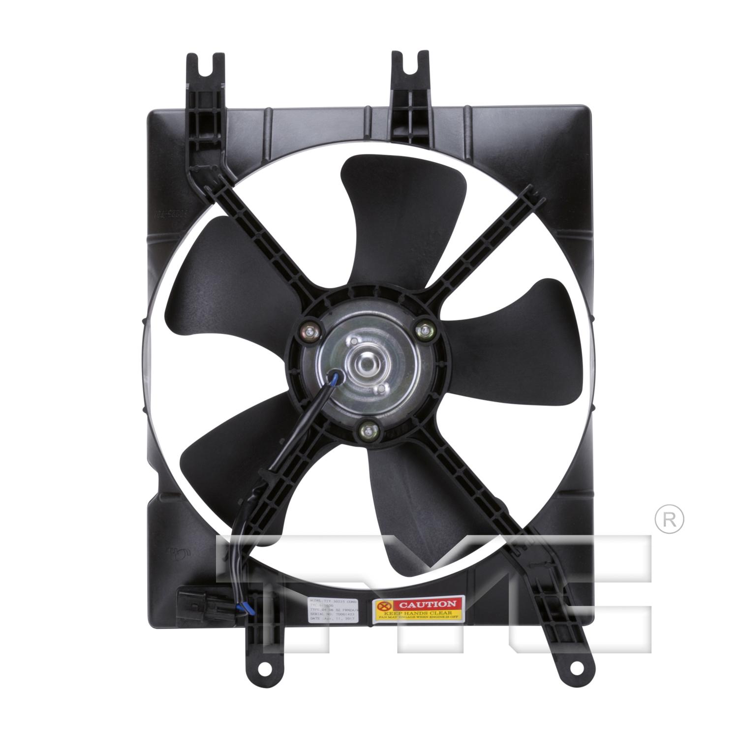 TYC 611050 A/C Condenser Fan Assembly product image 2 of 4