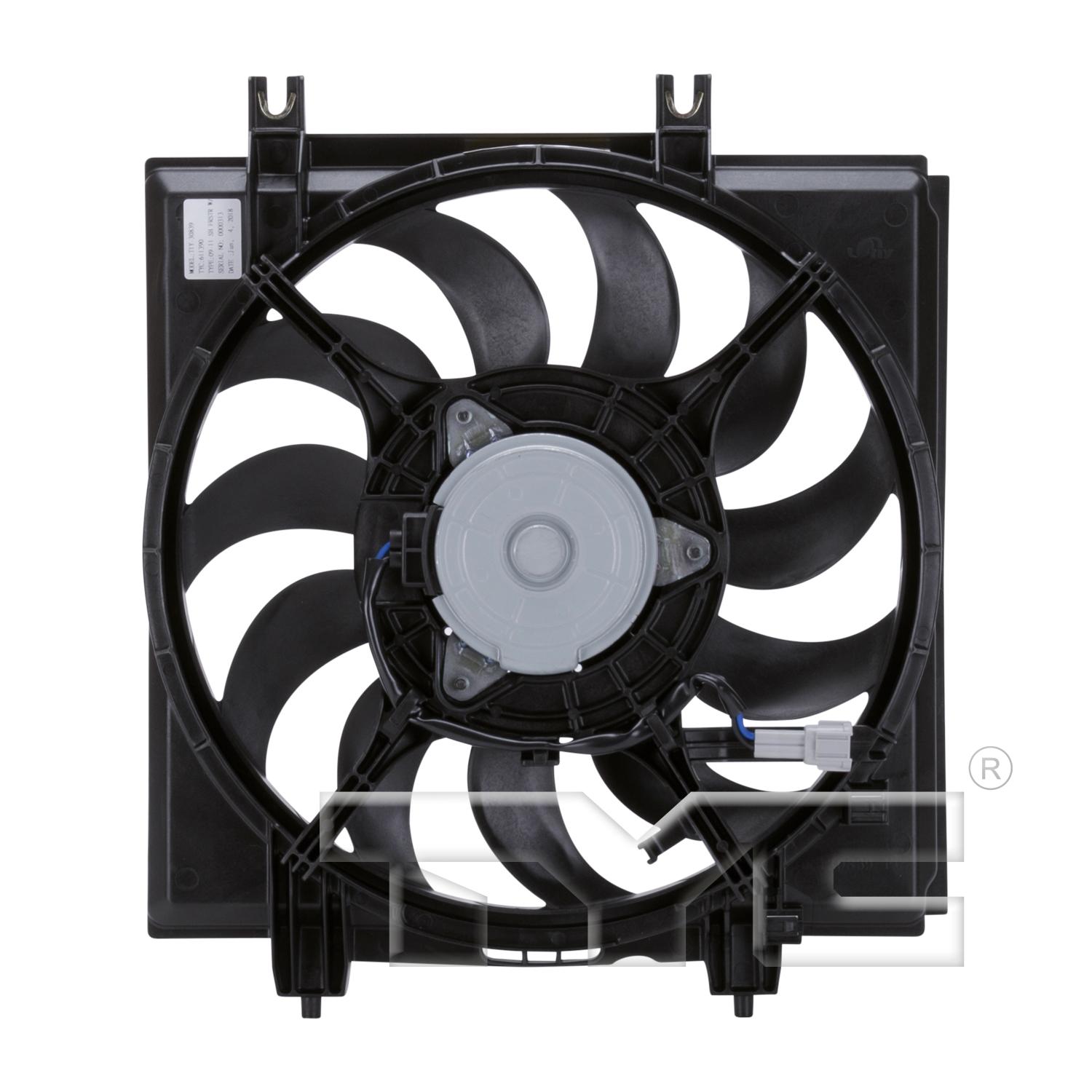 TYC 611390 A/C Condenser Fan Assembly product image 2 of 3