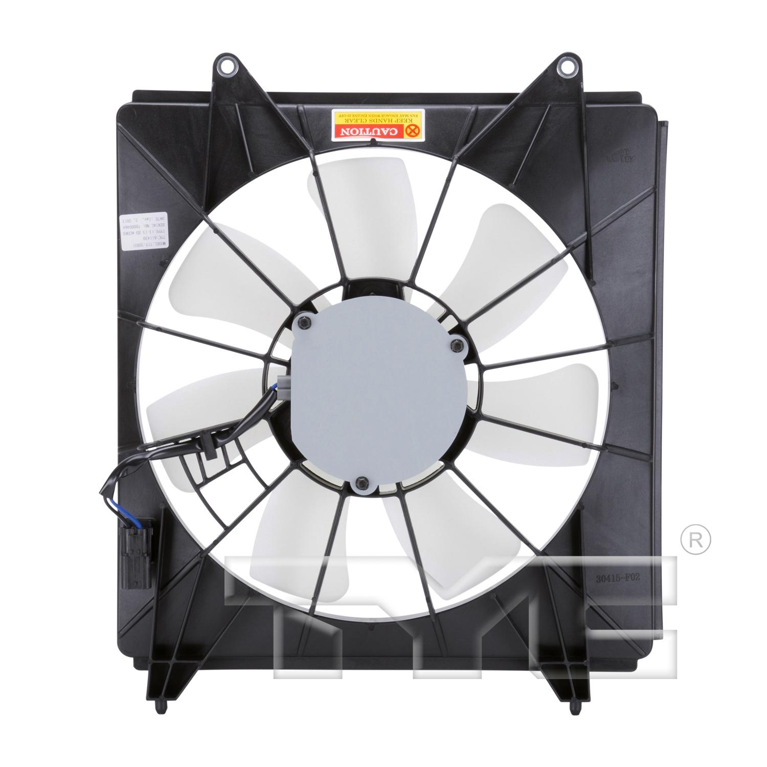 TYC 611430 A/C Condenser Fan Assembly product image 2 of 4