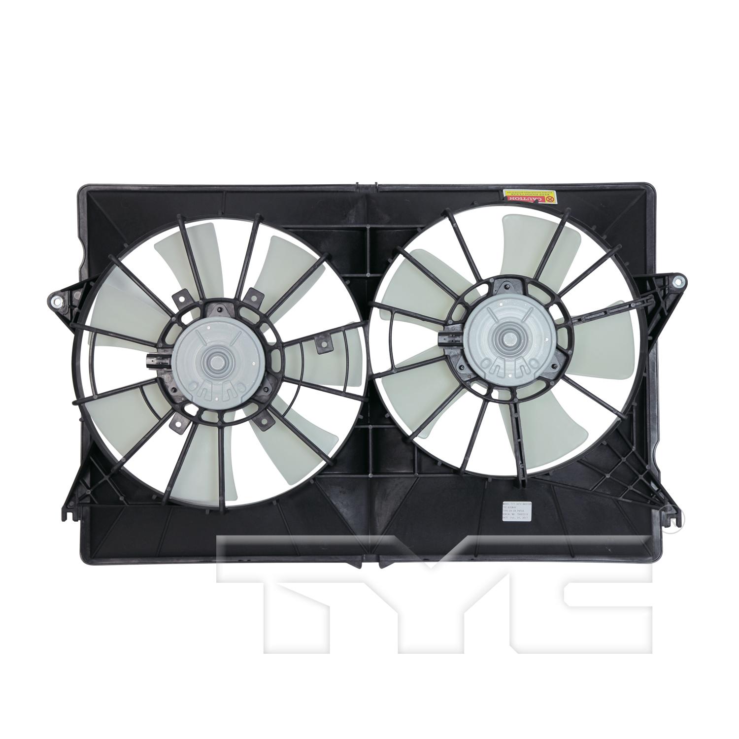 TYC 620840 Dual Radiator and Condenser Fan Assembly product image 2 of 3