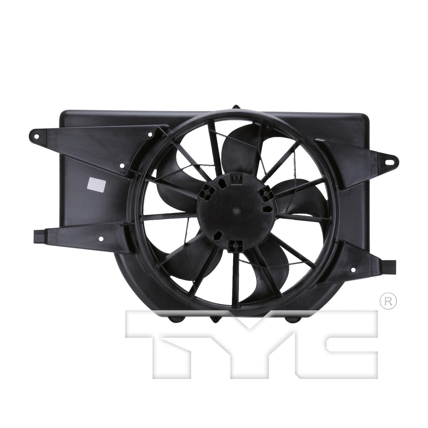 TYC 620850 Dual Radiator and Condenser Fan Assembly product image 2 of 3