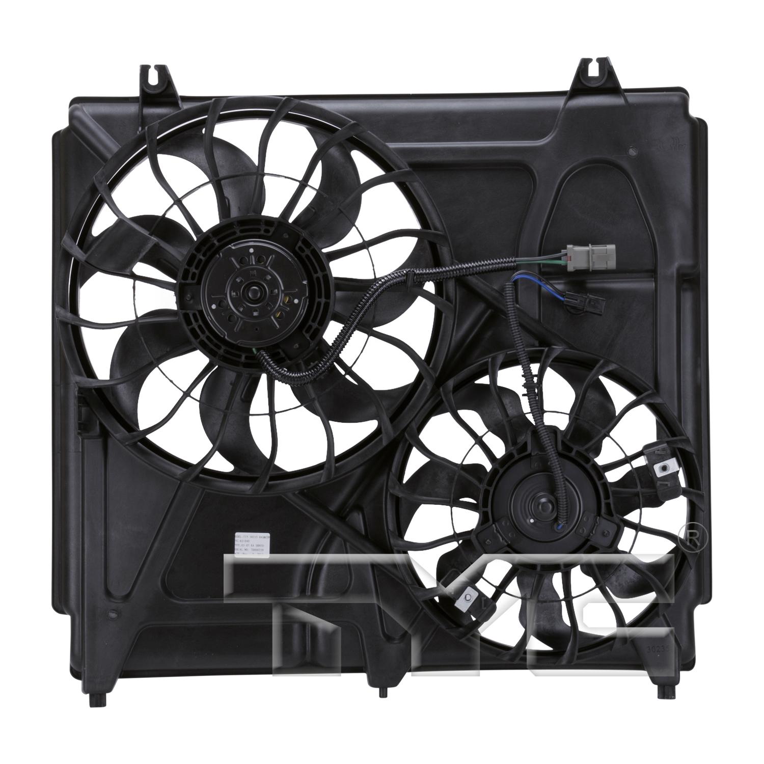 TYC 621040 Dual Radiator and Condenser Fan Assembly product image 2 of 3