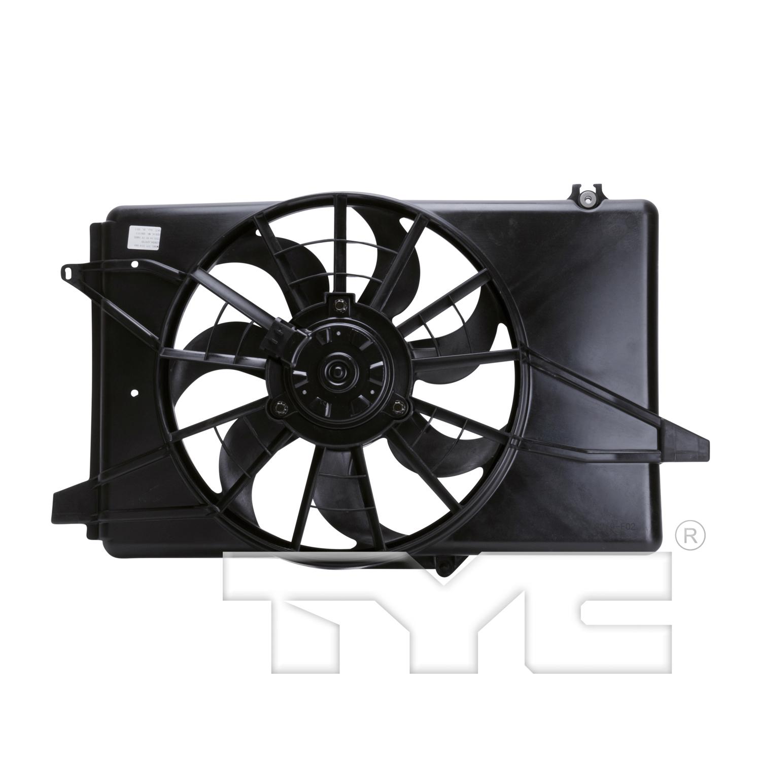 TYC 621120 Dual Radiator and Condenser Fan Assembly product image 2 of 3