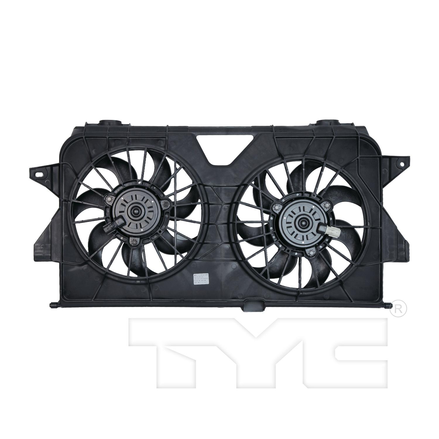 TYC 621370 Dual Radiator and Condenser Fan Assembly product image 2 of 3