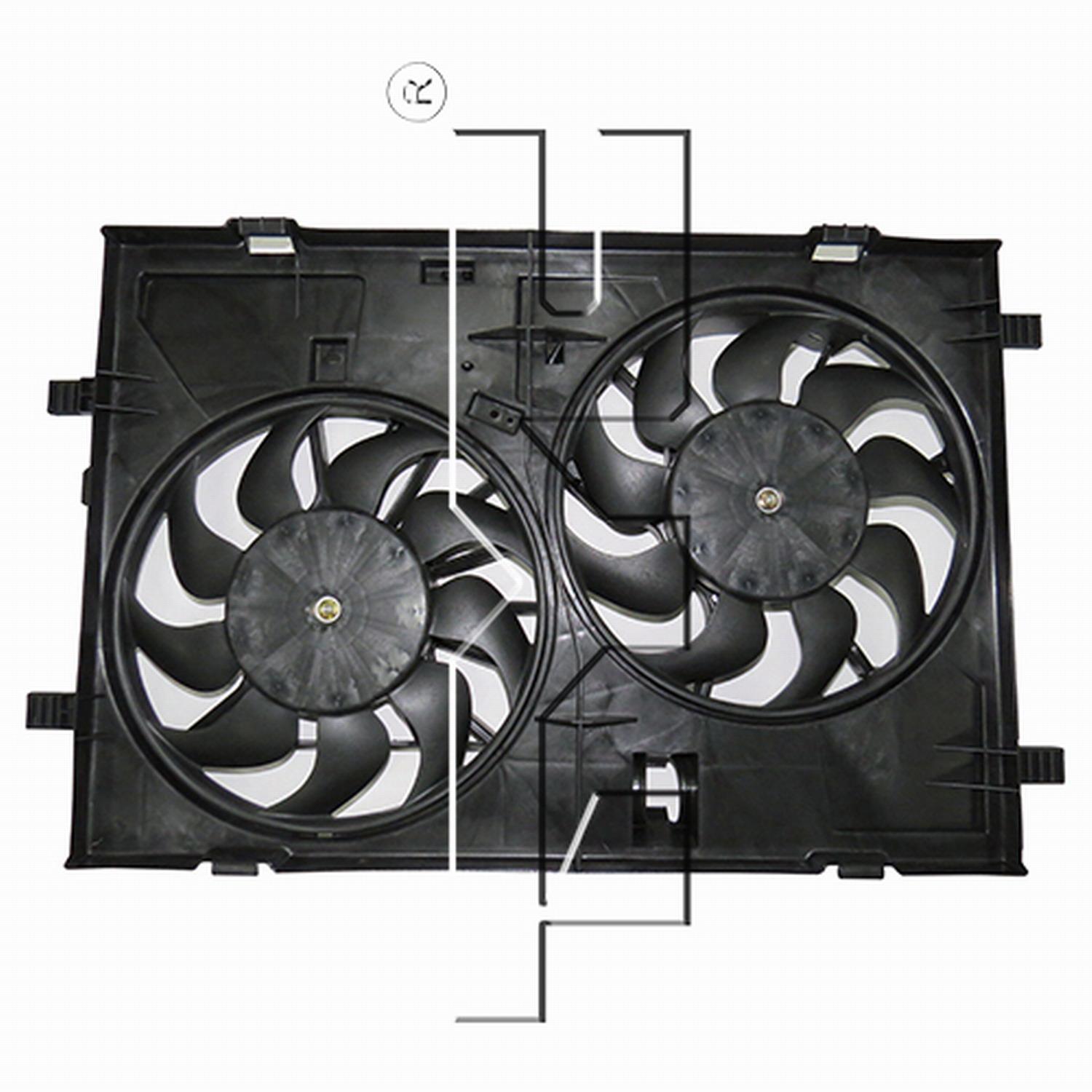 TYC 623030 Dual Radiator and Condenser Fan Assembly product image 4 of 6