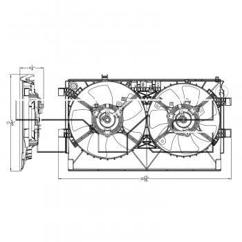 TYC 623100 - Dual Radiator and Condenser Fan Assembly TYC 623100 Dual Radiator and Condenser Fan Assembly product image 3 of 3