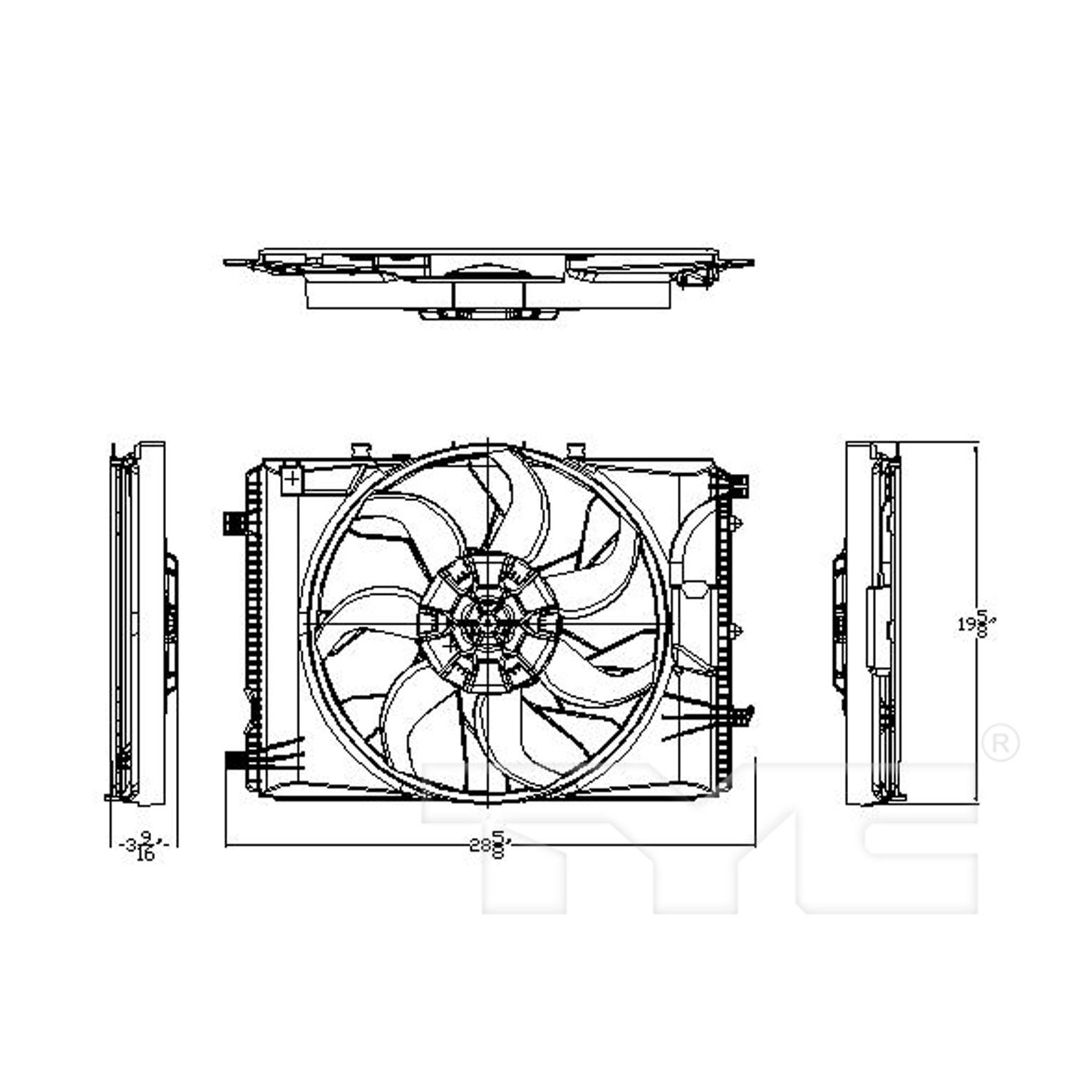 TYC 623130 - Dual Radiator and Condenser Fan Assembly TYC 623130 Dual Radiator and Condenser Fan Assembly product image 4 of 4