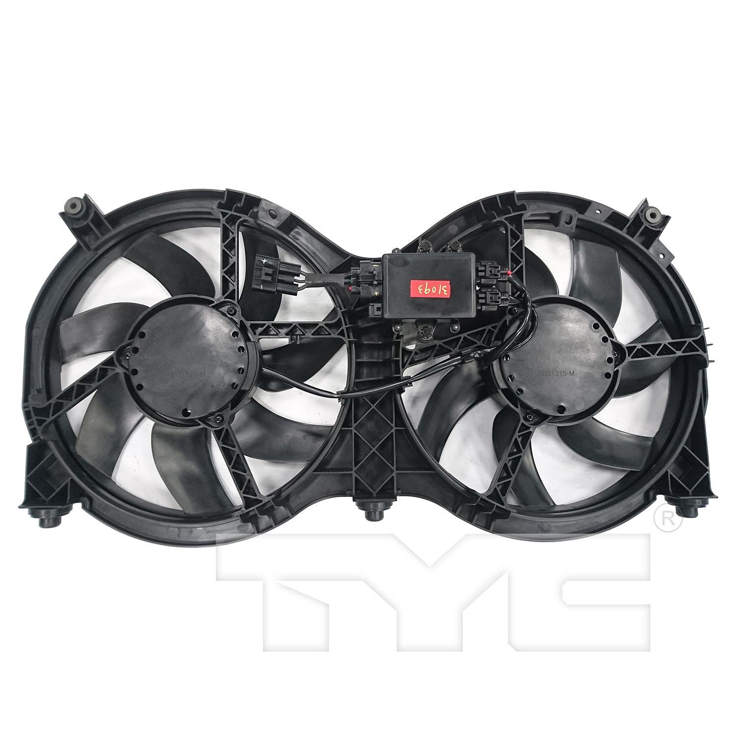TYC 623760 Dual Radiator and Condenser Fan Assembly product image 2 of 3