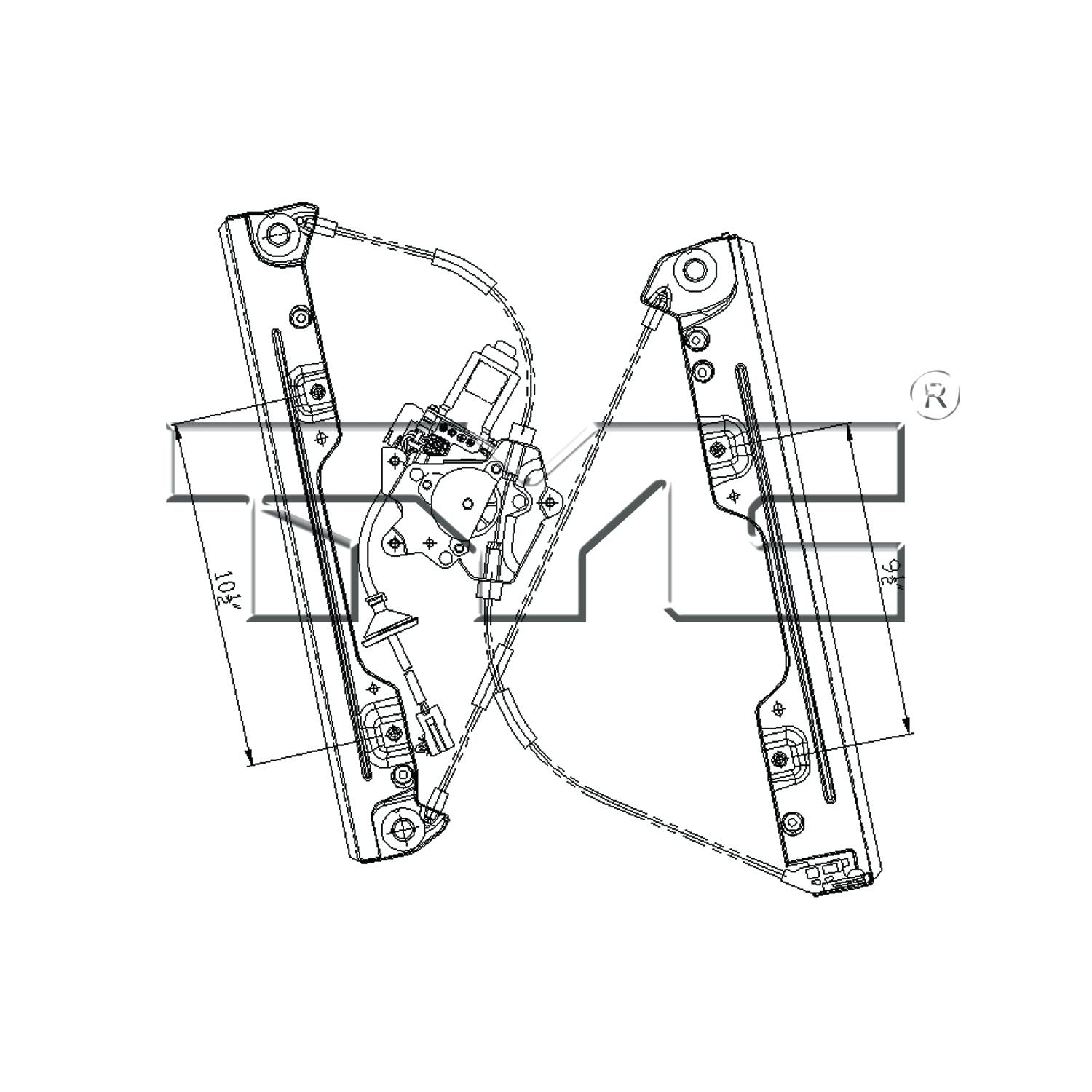 TYC 660497 Power Window Motor and Regulator Assembly product image 4 of 4