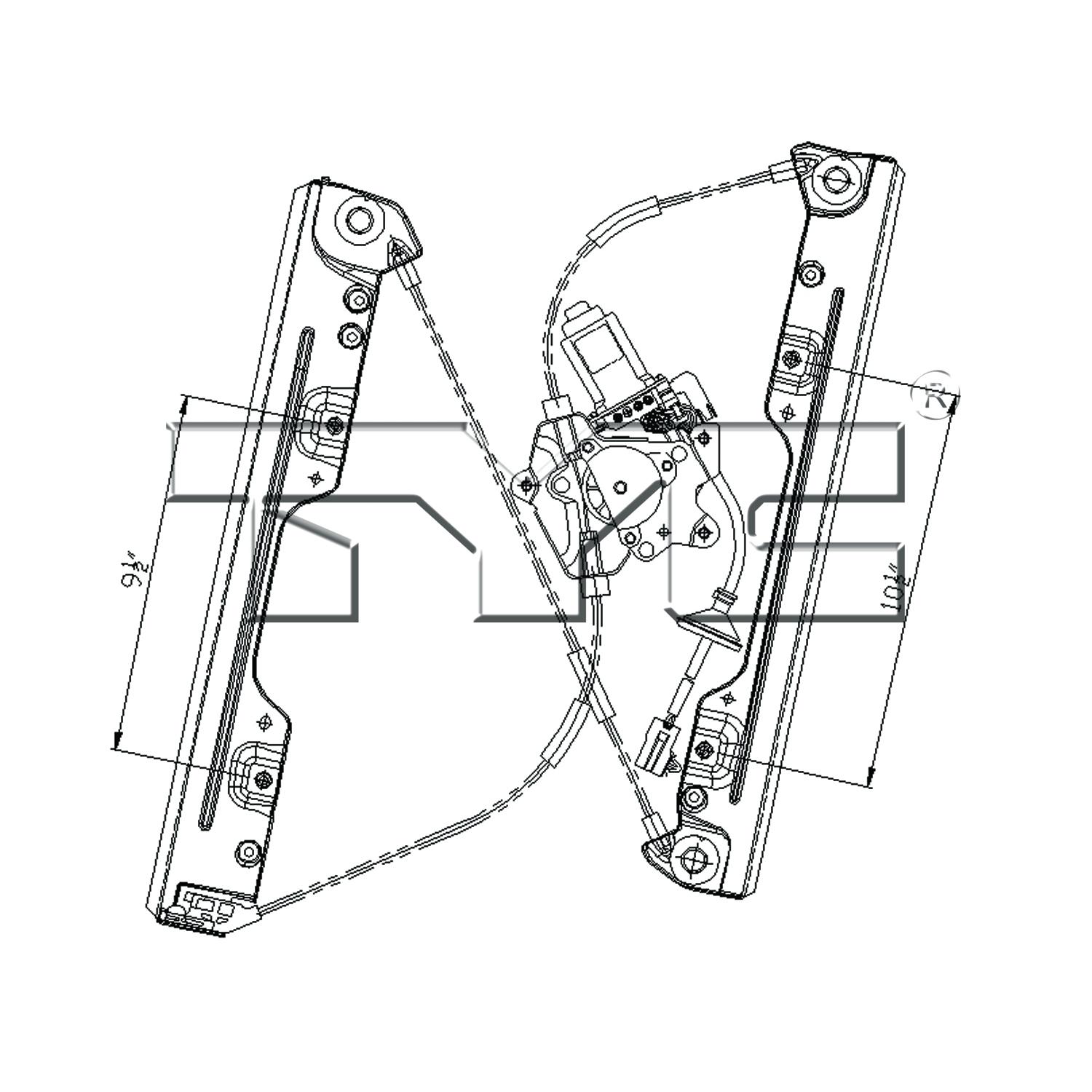 TYC 660498 Power Window Motor and Regulator Assembly product image 4 of 4