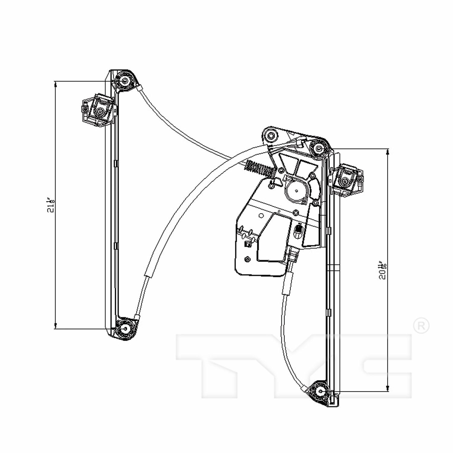 TYC 660500 Power Window Motor and Regulator Assembly product image 4 of 4