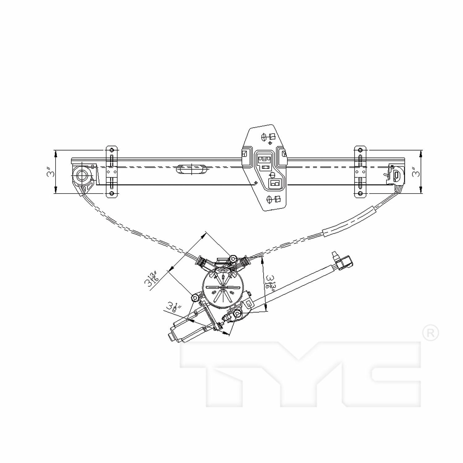 TYC 660501 Power Window Motor and Regulator Assembly product image 4 of 4