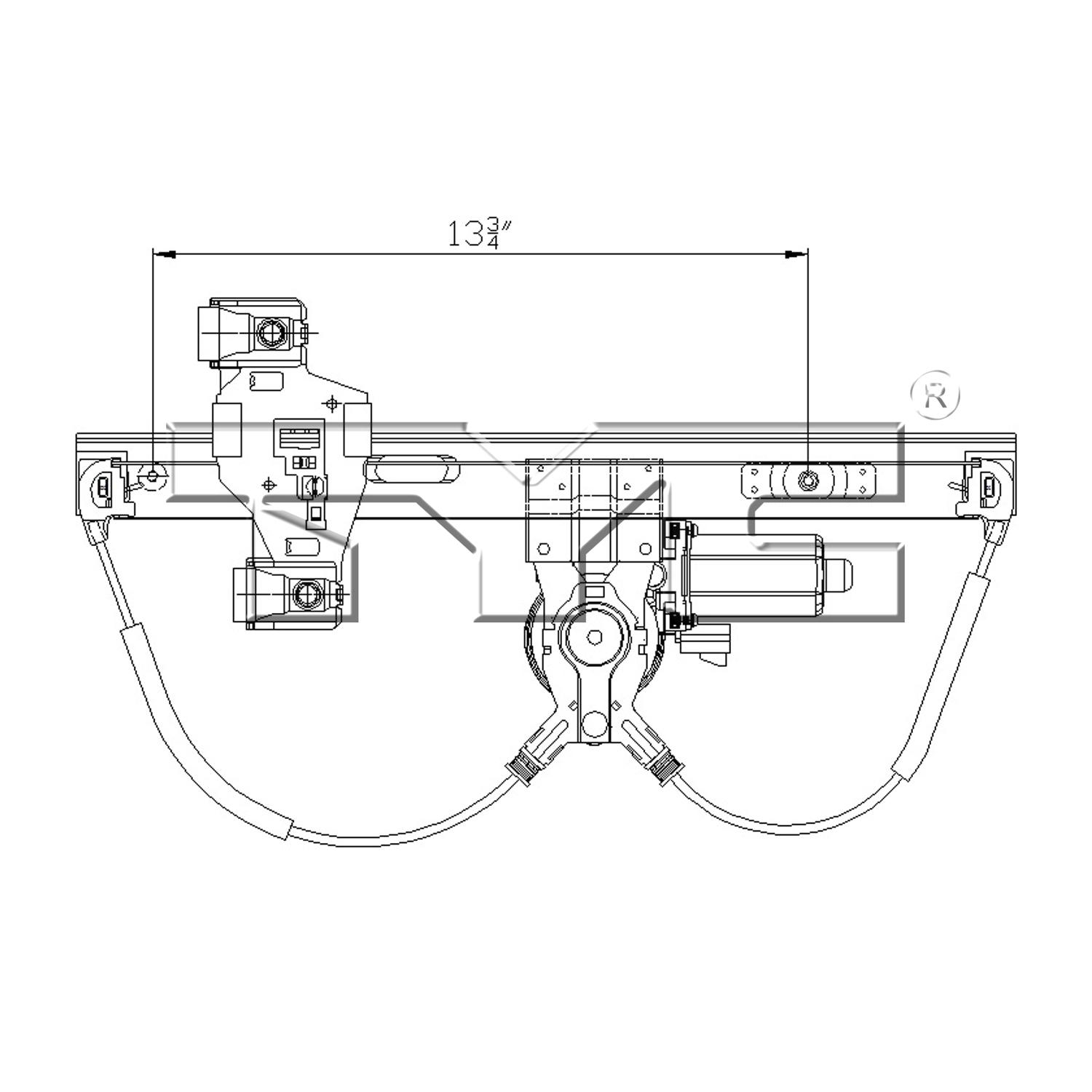 TYC 660510 Power Window Motor and Regulator Assembly product image 3 of 3