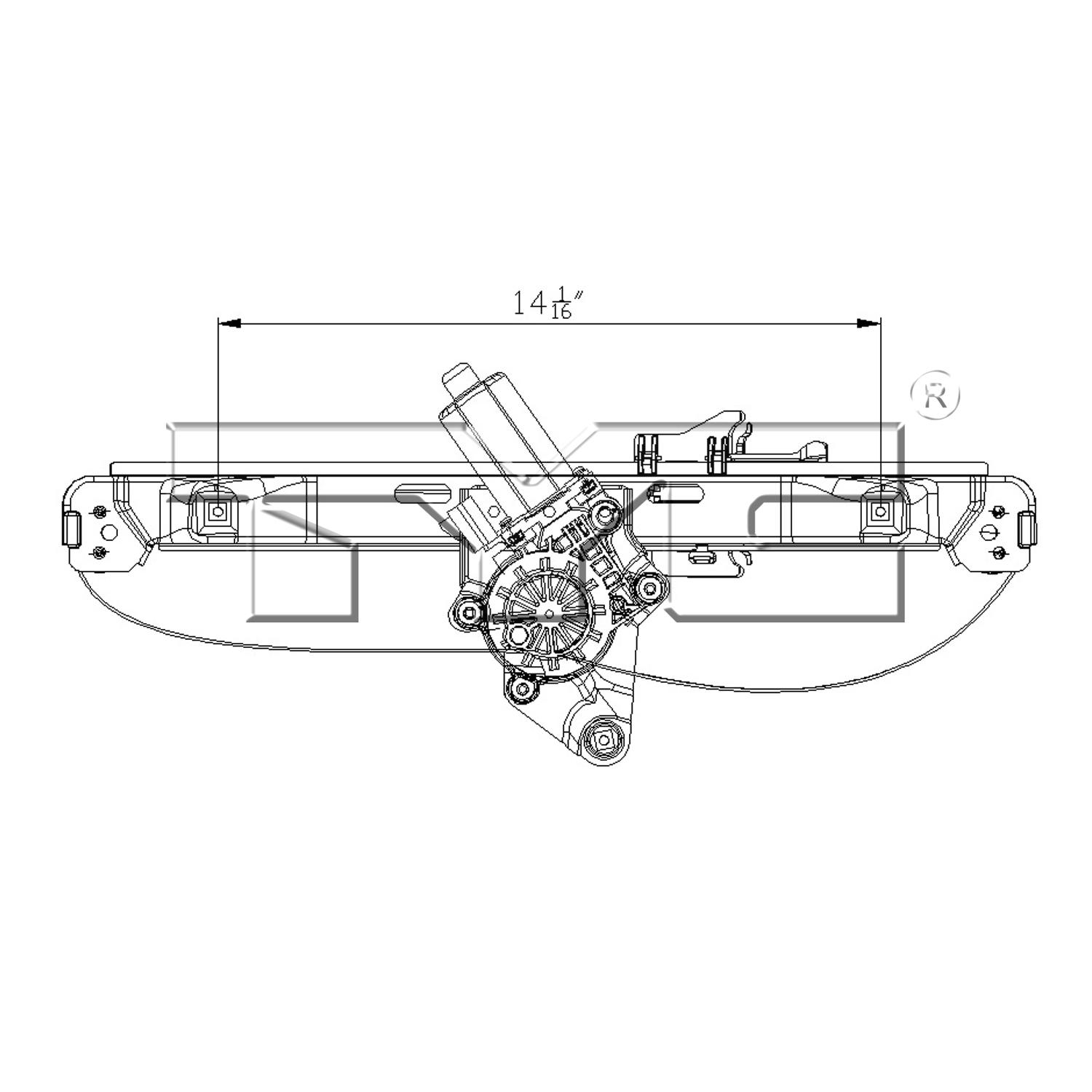 TYC 660512 - Power Window Motor and Regulator Assembly TYC 660512 Power Window Motor and Regulator Assembly product image 3 of 3