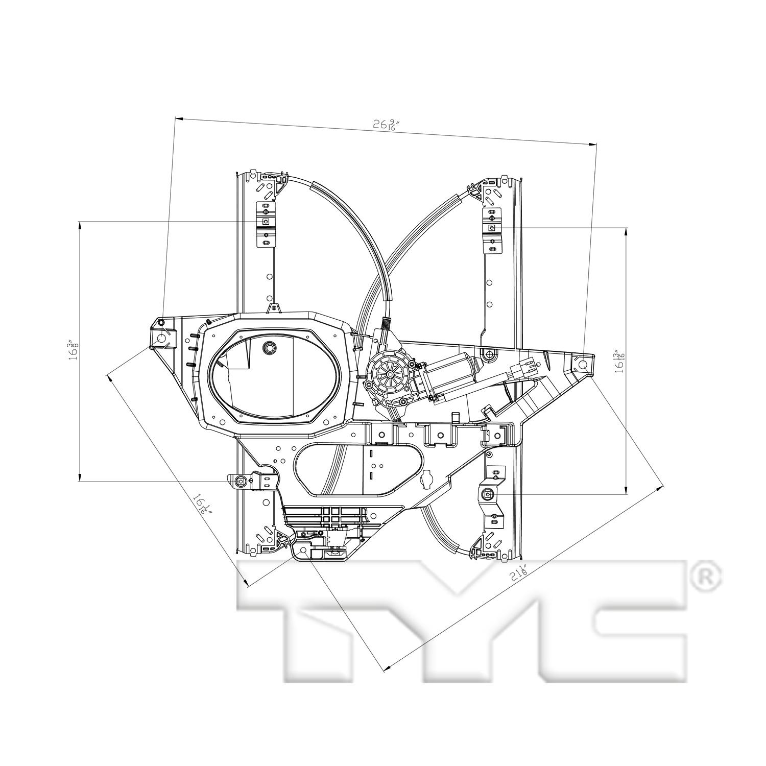 TYC 660548 Power Window Motor and Regulator Assembly product image 3 of 5
