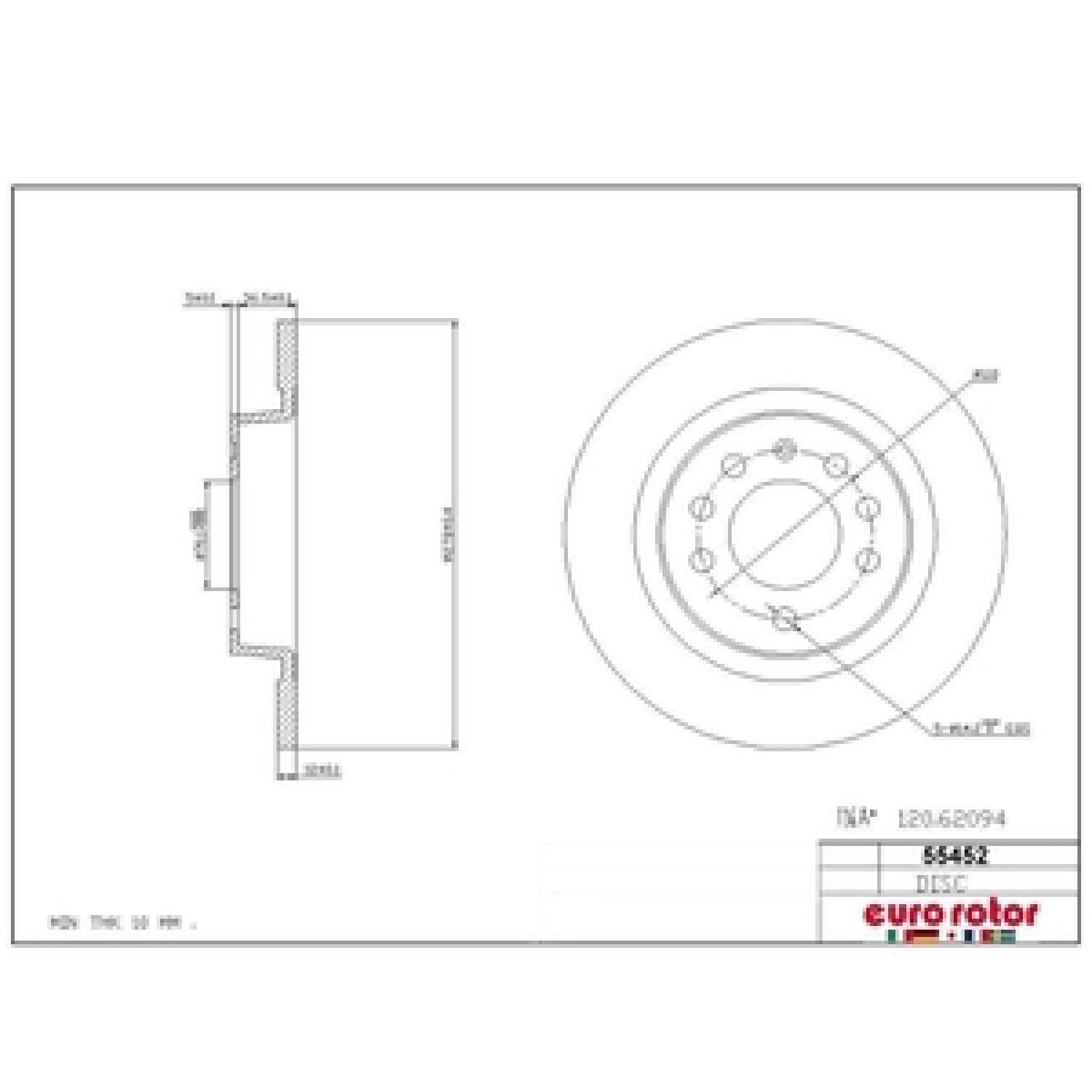 Ultra 55452 - Disc Brake Rotor Ultra 55452 Disc Brake Rotor product image 1 of 1