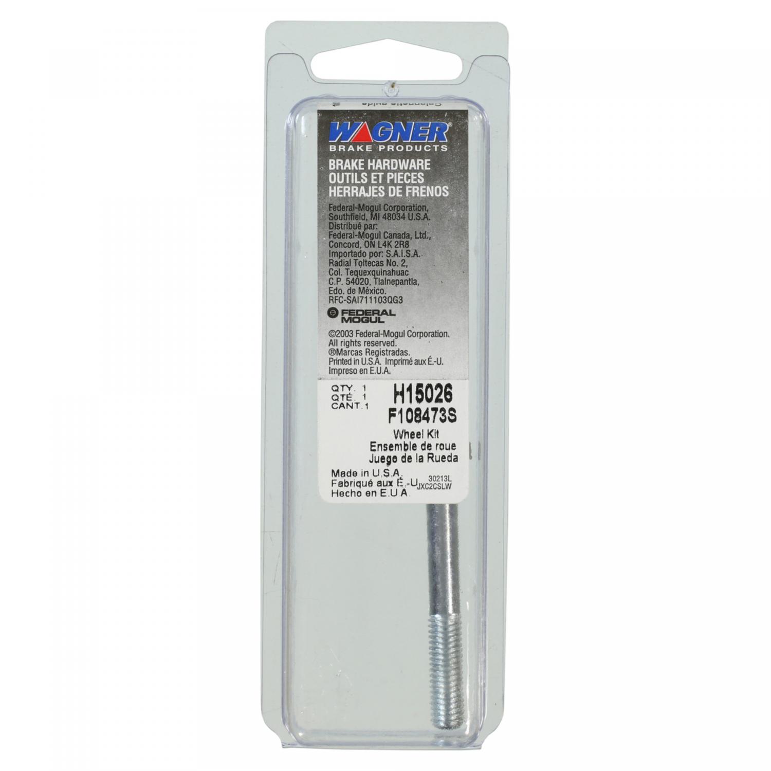 Wagner Brake H15026 - Disc Brake Caliper Bolt Wagner Brake H15026 Disc Brake Caliper Bolt product image 1 of 2